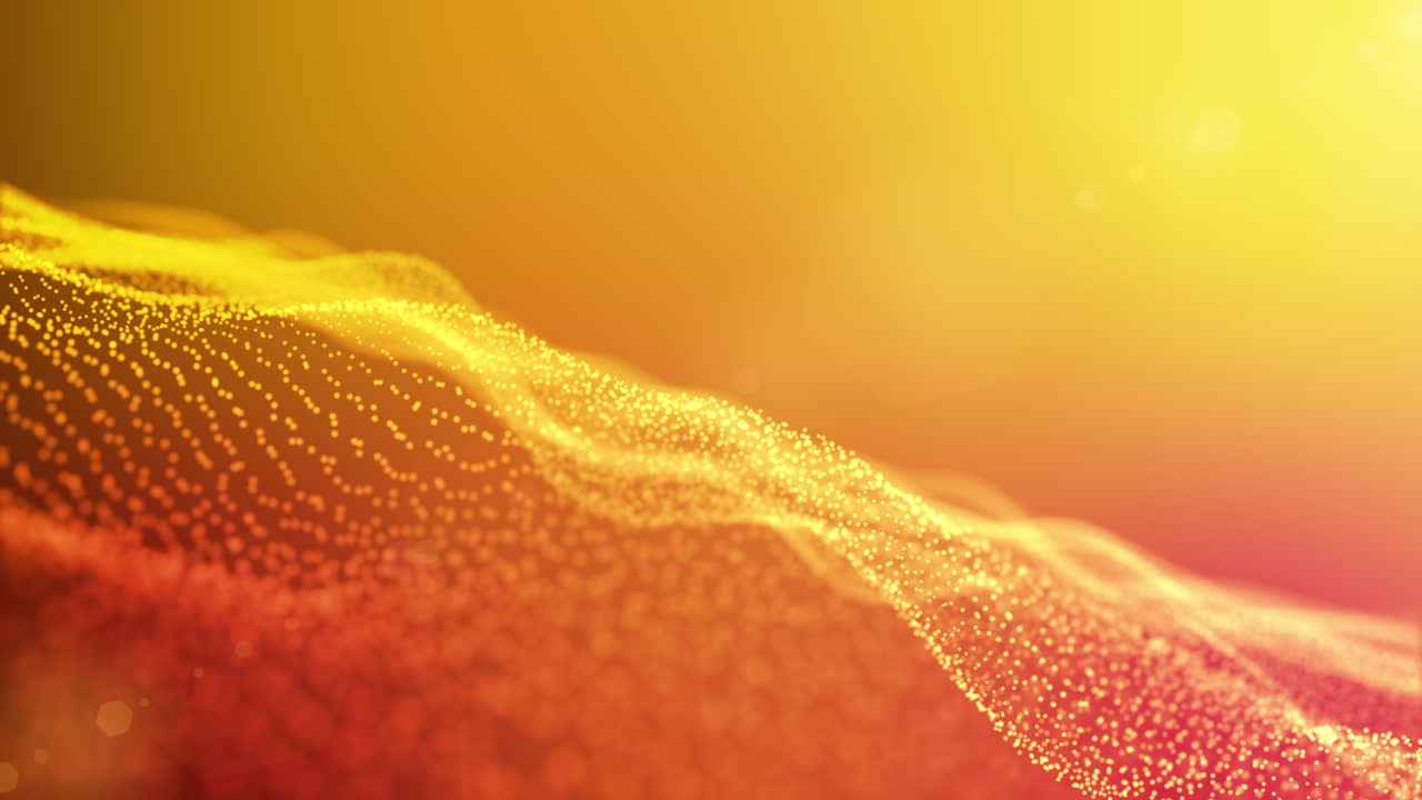 Wave particles background Abstract Yellow dots wave form polygon