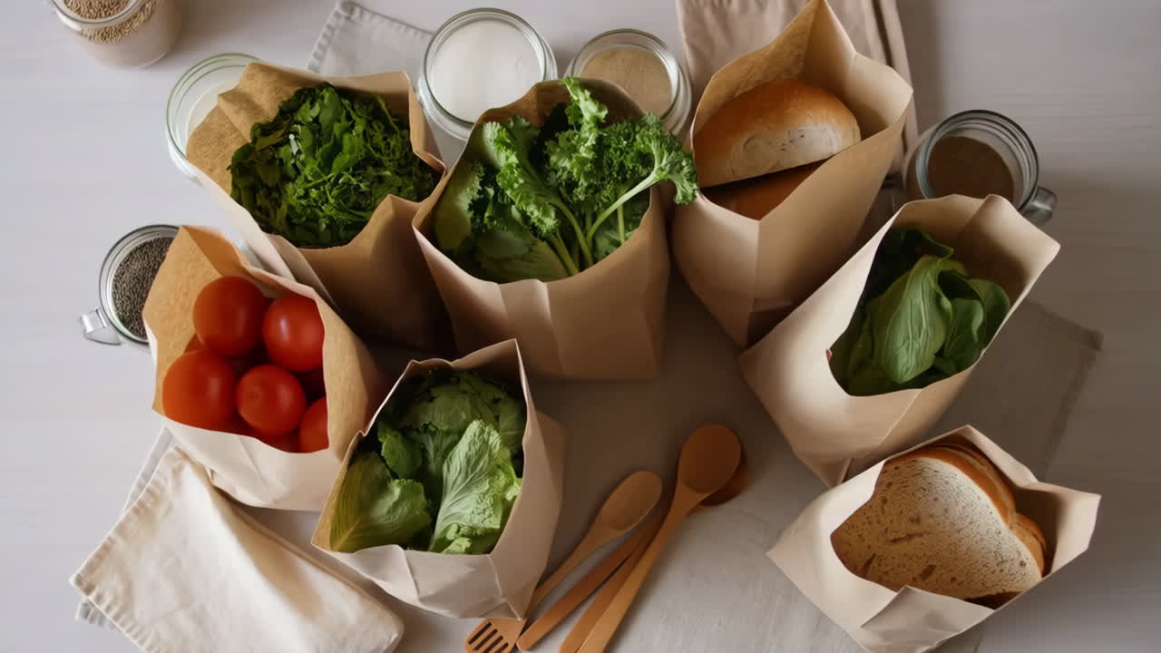 Fresh Groceries in Sustainable Paper Bags