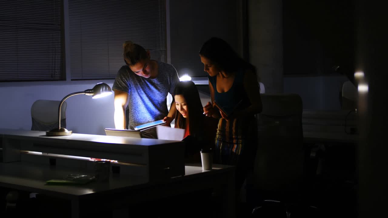 Executives interacting with each other