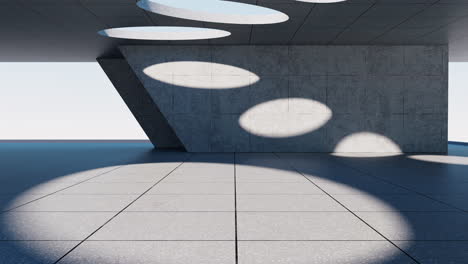 abstract concrete buildings background, 3d rendering.