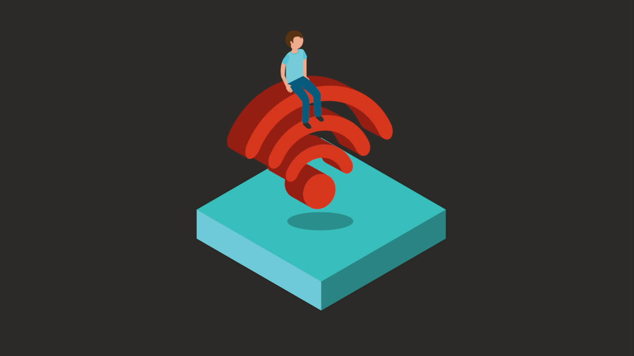 persona sentada en un símbolo de wifi