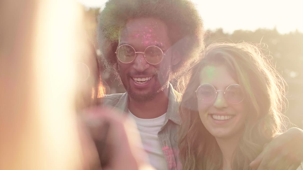 selfie de tres mejores amigos
