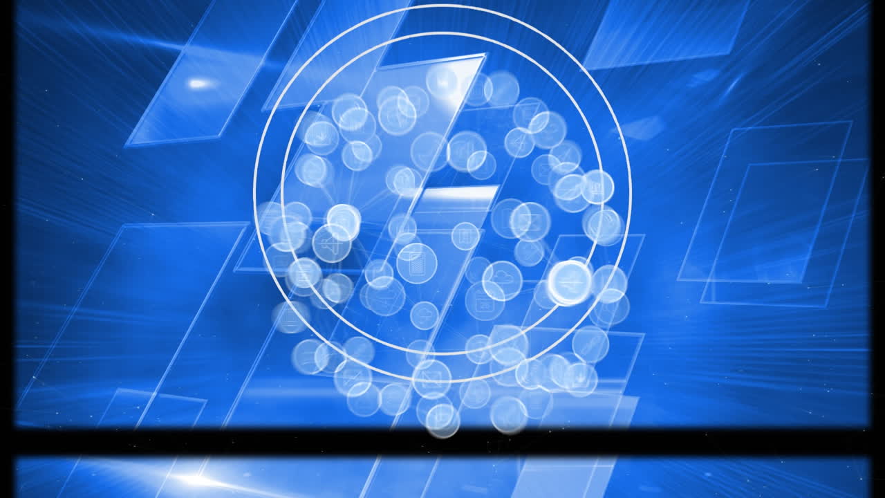 블루 스크린을 통해 연결 네트워크와 함께 지구의 애니메이션