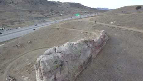 A-flight-over-a-natural-rock-formation