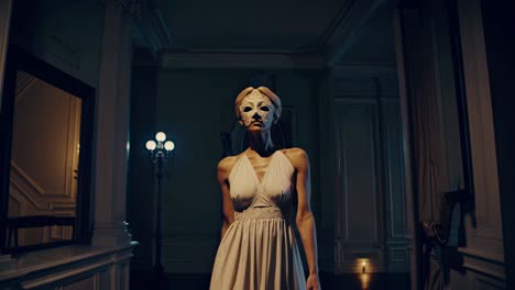 woman in a masquerade mask