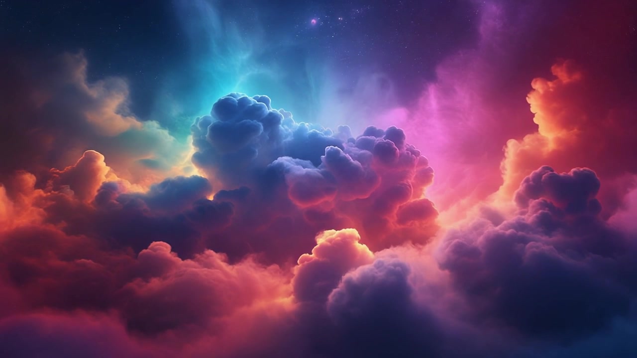 Vibrant Nebula Clouds in Deep Space