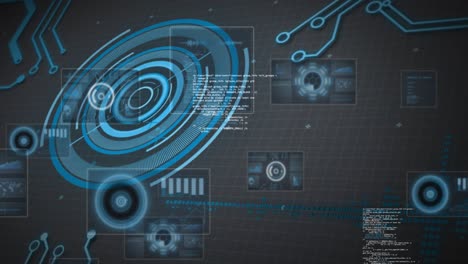 animación del escaneo del alcance y el procesamiento de datos en la interfaz