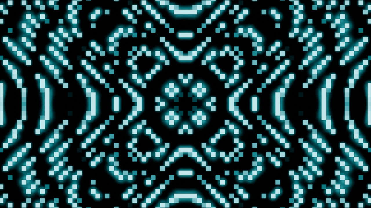Teal Pixel Art Pattern