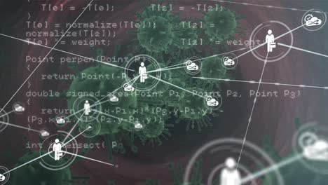 network of digital icons and data processing against multiple covid-19 cells