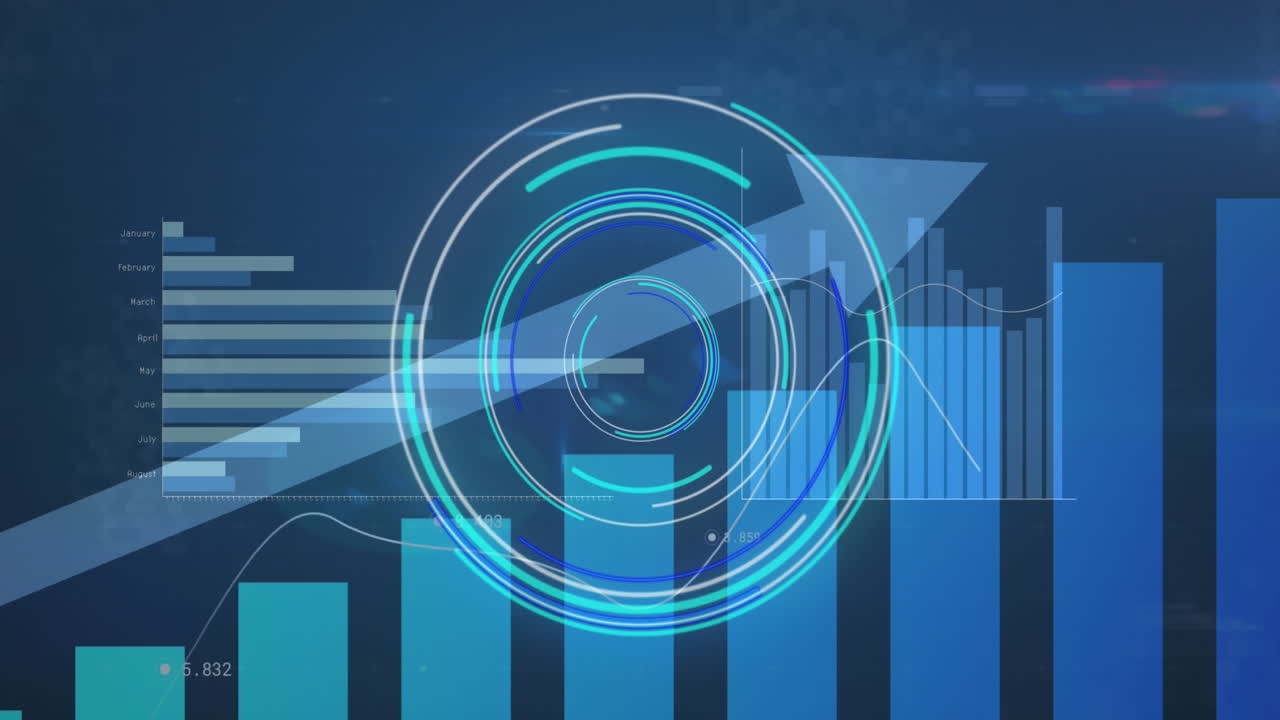 Animation of data processing over scope scanning