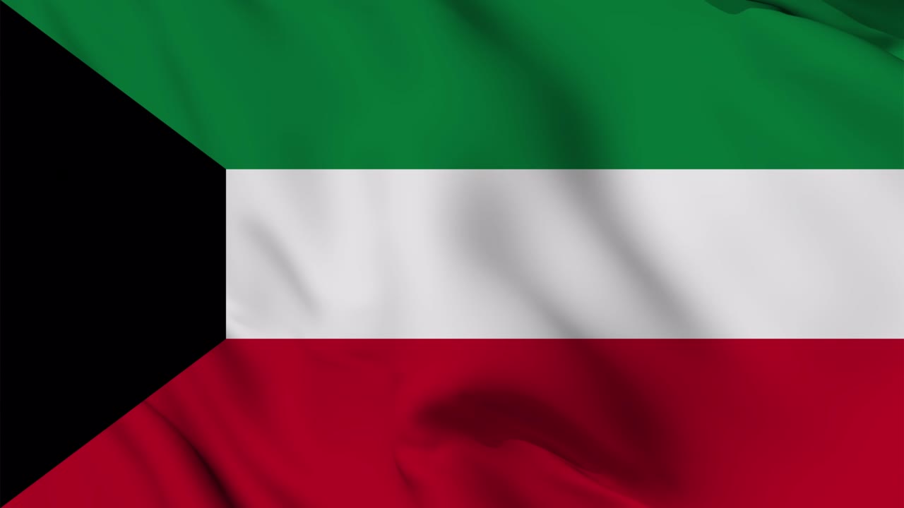 animación de la bandera de kuwait en movimiento sin problemas