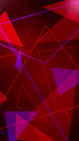 triangles, polygonal figures. abstract red geometric background. vertical video. loop animation.