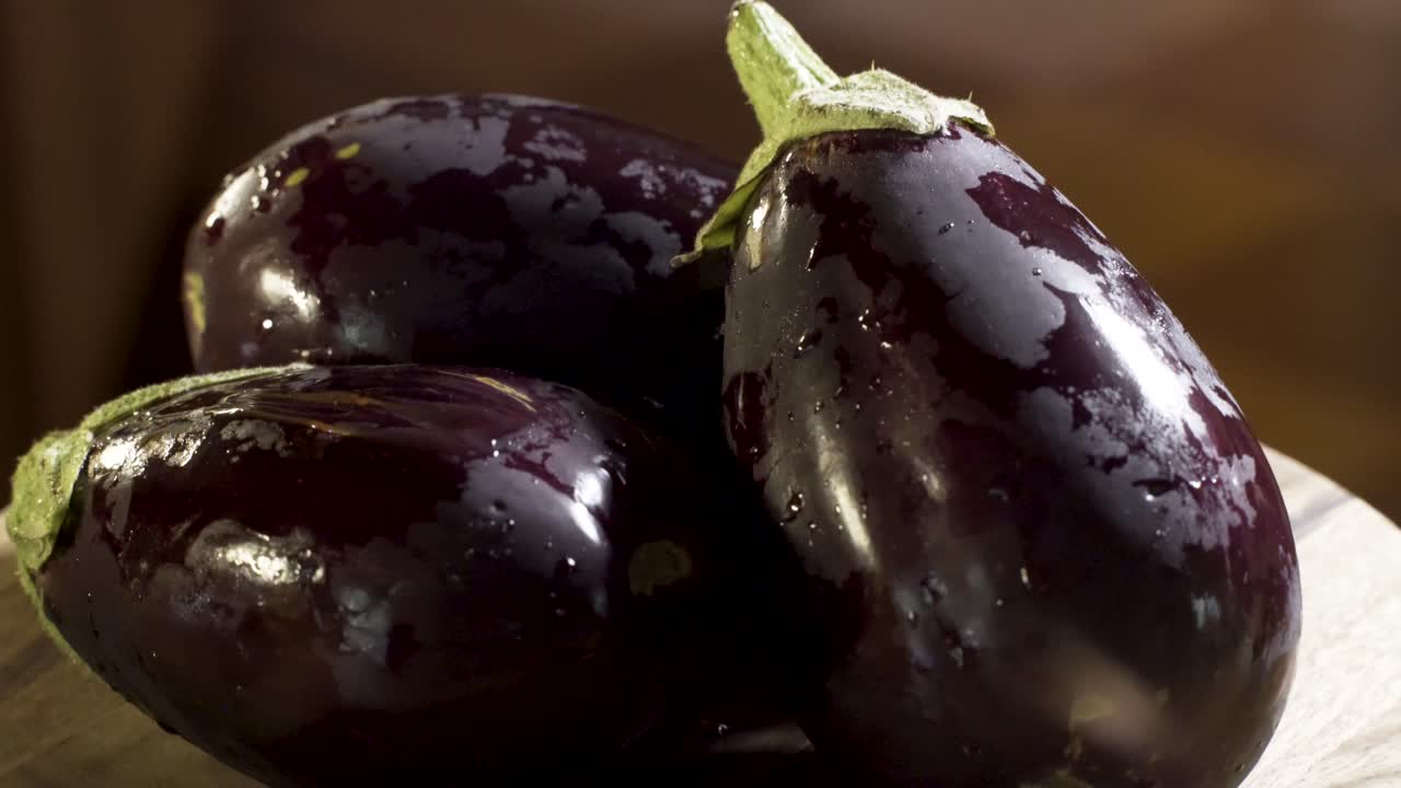 Close-up of fresh eggplants