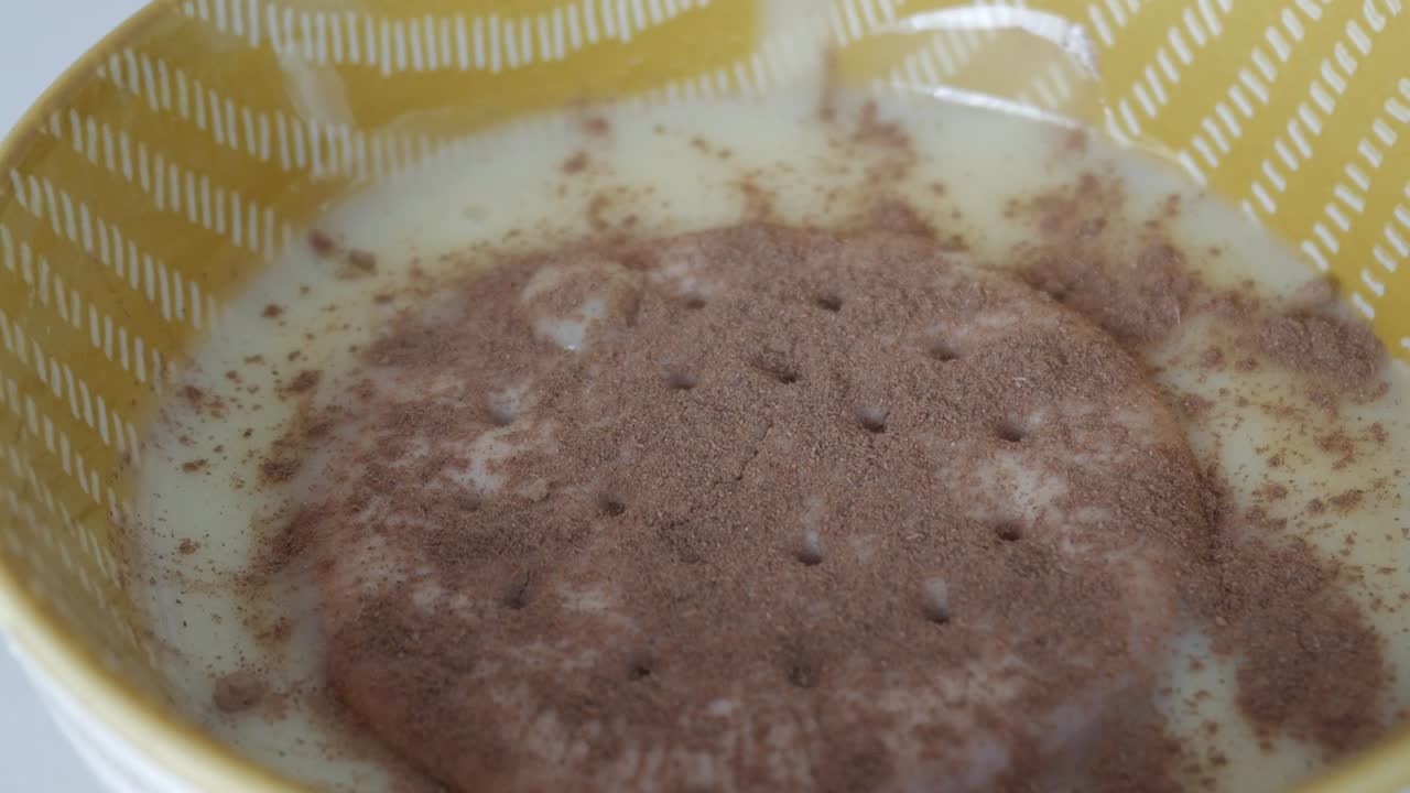 Traditional Spanish dessert: natillas with galleta Maria