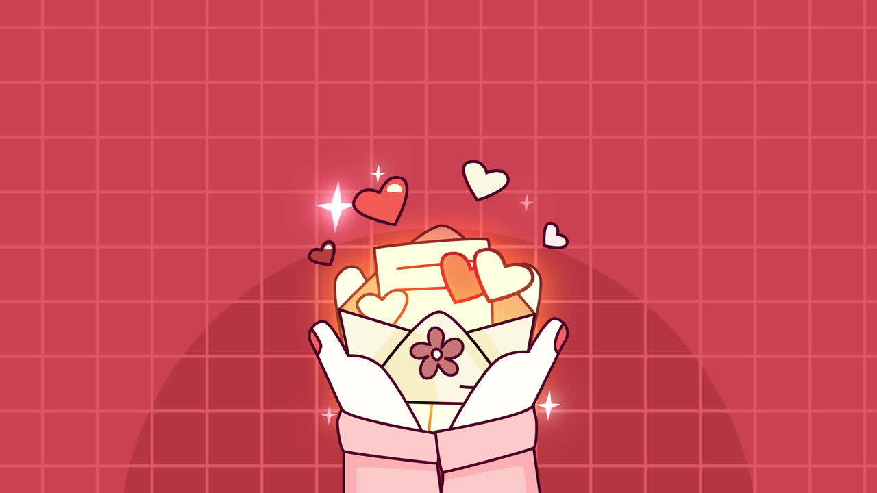 손에 있는 사랑 편지