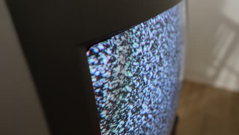 view on a television with signal noise