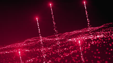 red glowing particles abstract background