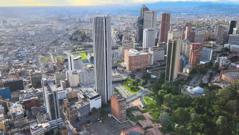 aerial view of office buildings in bogotá, colombia