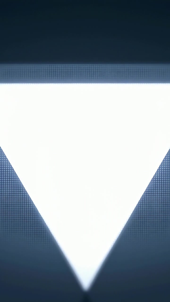 Vertical video: Looping inverted triangle pulsing on dark screen with pixel band for display