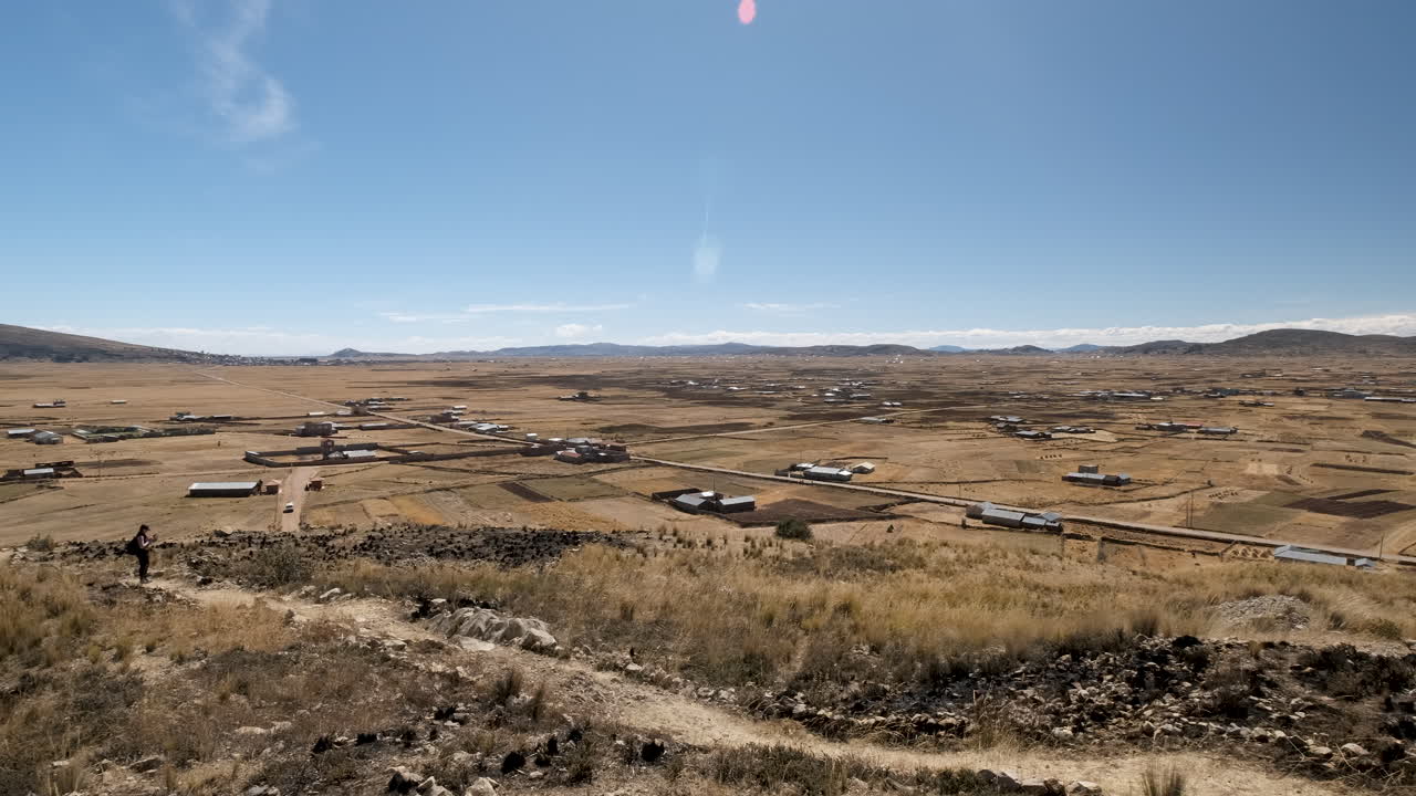 Breathtaking panoramic view from the Chullpas de Molloco viewpoint in Acora, Peru