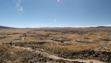 breathtaking panoramic view from the chullpas de molloco viewpoint in acora, peru