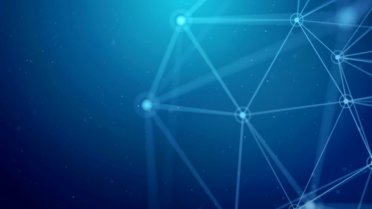 Abstract Blue connecting innovation dots and line communication concept. Internet connections, cloud computing, neural network ,molecule DNA, Medical, global Connectivity loop Background.
