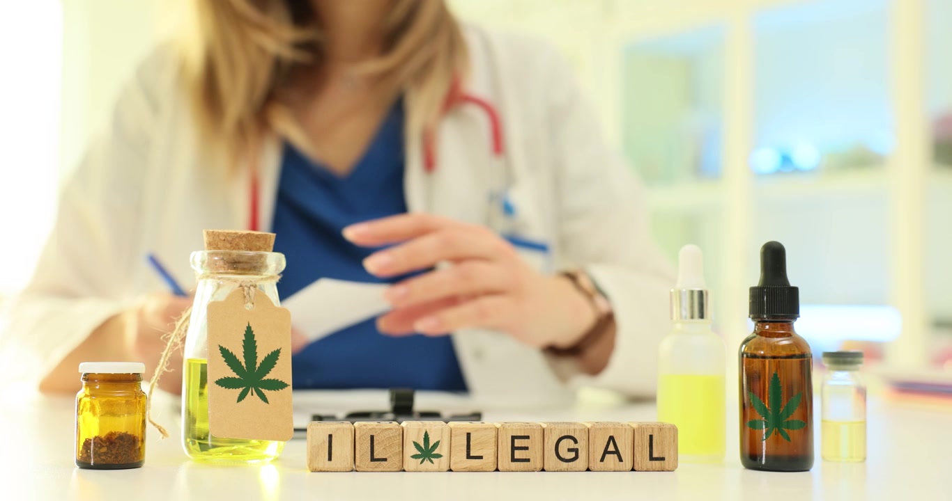 Frase ilegal de cubos contra médico escrevendo anotações