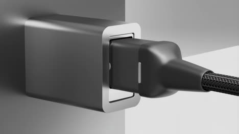 usb-c charger and cable connection