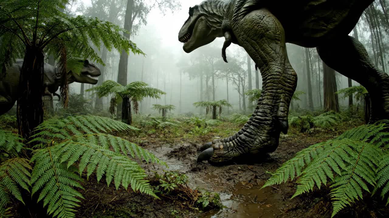T-Rex in a Prehistoric Jungle