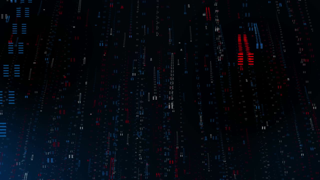 Abstract binary digital coding cyber light, future system programming and data transfer concept for presentation opening company blue theme, 4K motion graphic footage.