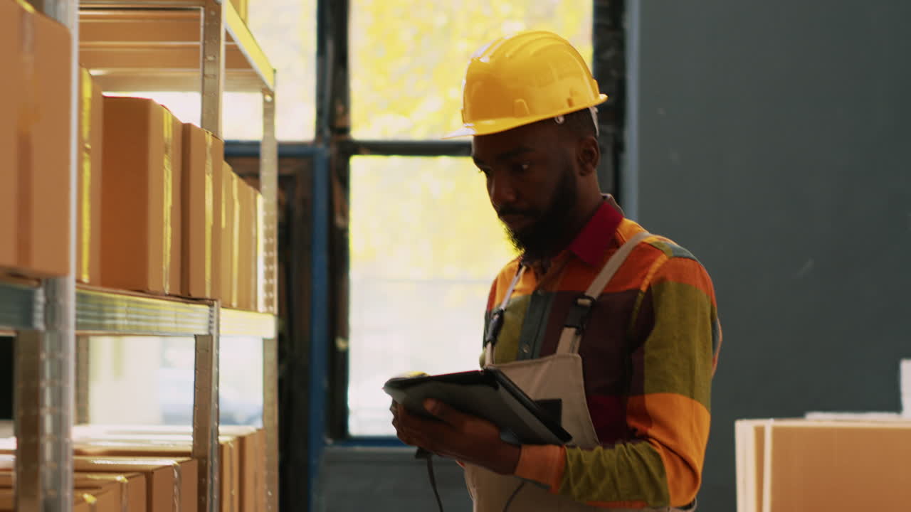 Warehouse workers scanning boxes