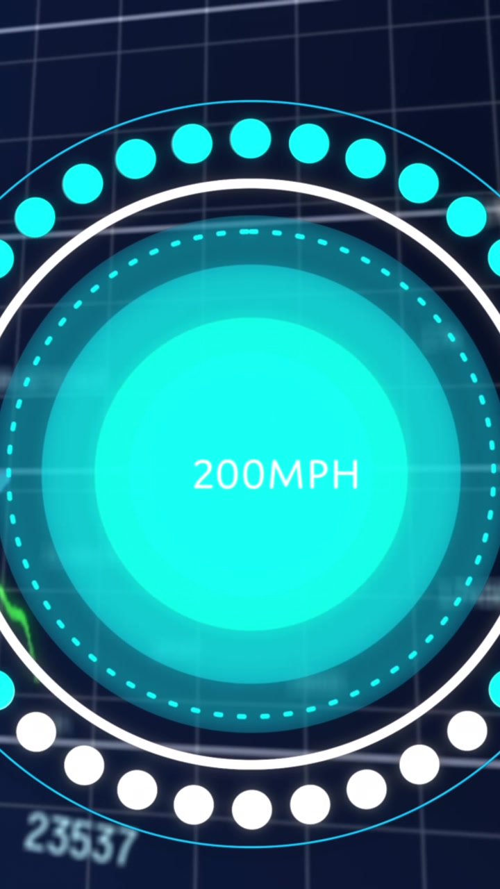 Animation of scope scanning over data processing on black background