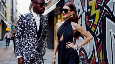 stylish couple on the street