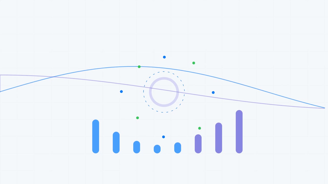 Animated Abstract Data Visualization with Moving Bars and Waves