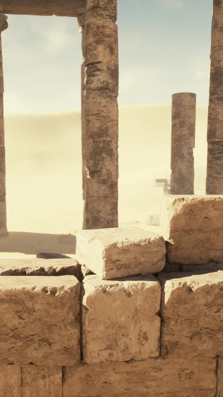 antiguas ruinas en un paisaje desértico