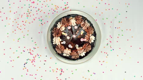 taking a slice of a birthday cake
