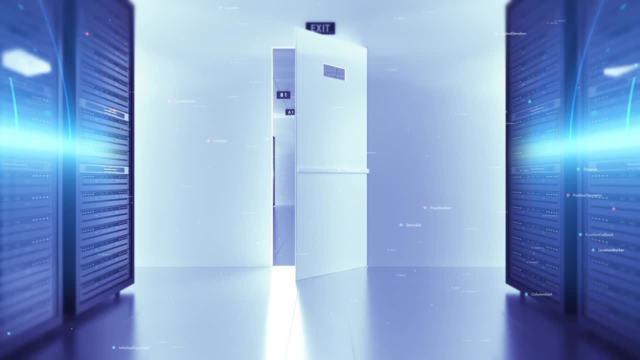 현대적인 서버  환경, 컴퓨터 랙, 미래의 데이터 센터, 루프