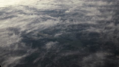 aerial, view of planet earth from airplane window