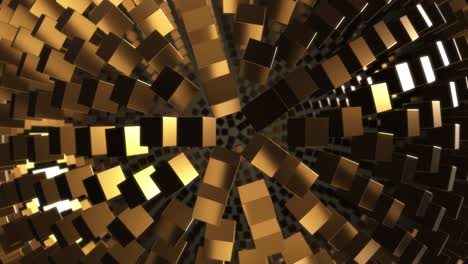 4k abstract geometric golden background - looking down