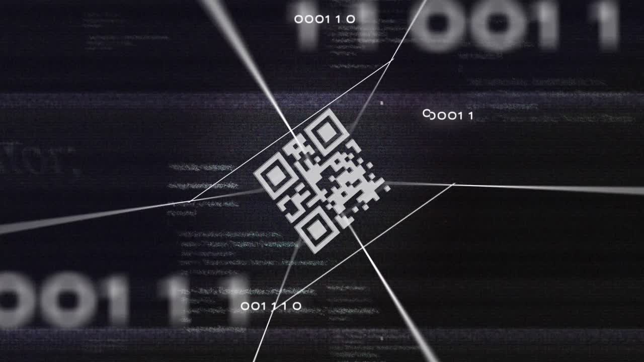animación del procesamiento de datos sobre un fondo negro