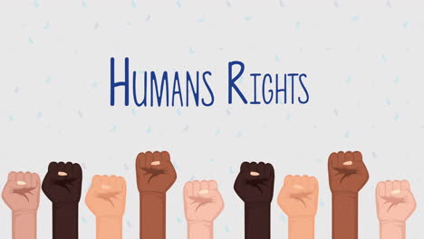 human rights animation with diversity hands