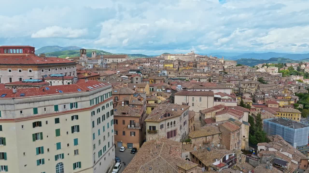 이탈리아 페루지아 주 페루지아 의 보르고 xx 주니오 시 의 공중 사진