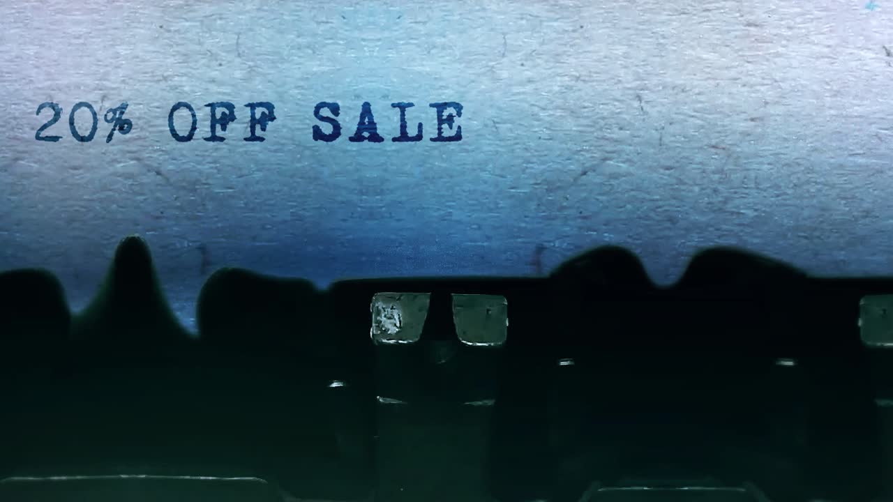 20% Off Sale - Typewritten Advertisement