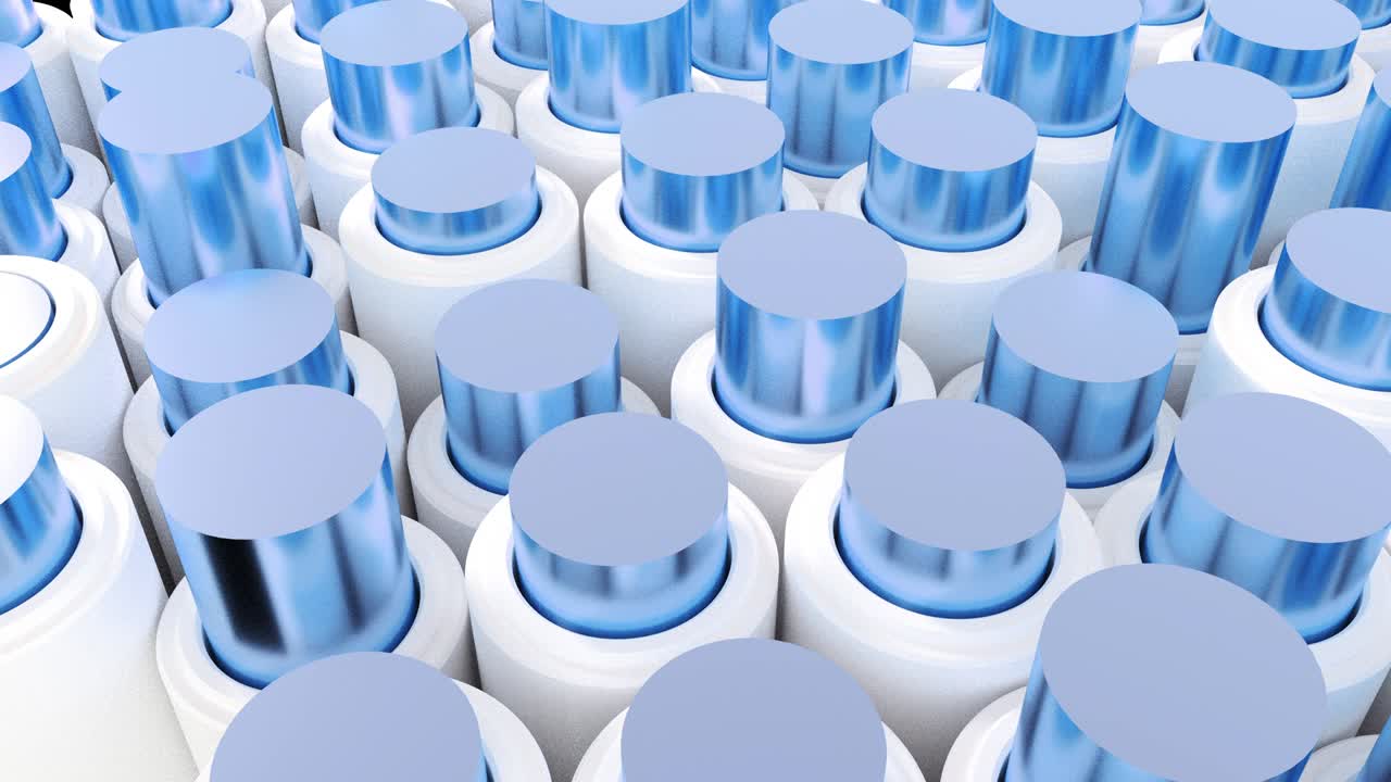 3d 금속 실린더 모양의 추상 세트 배경 렌더링 애니메이션 4k 루핑 배경