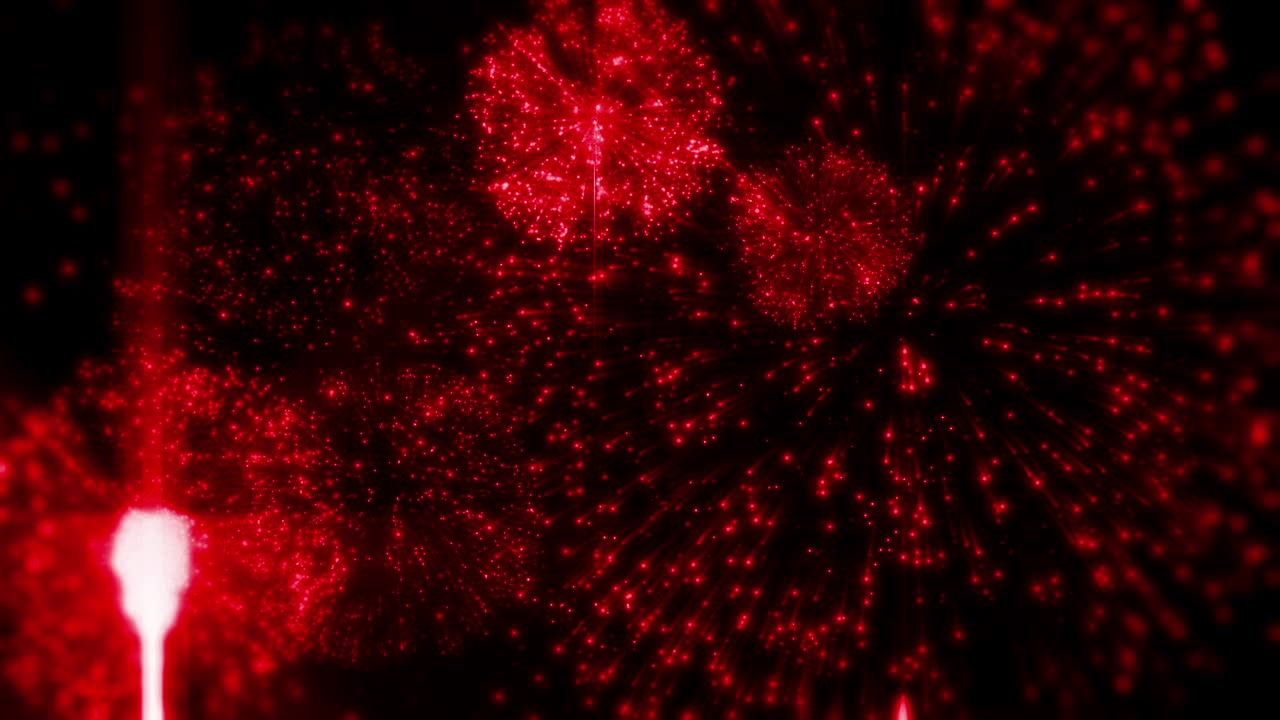 4k 레드 불꽃놀이 애니메이션
