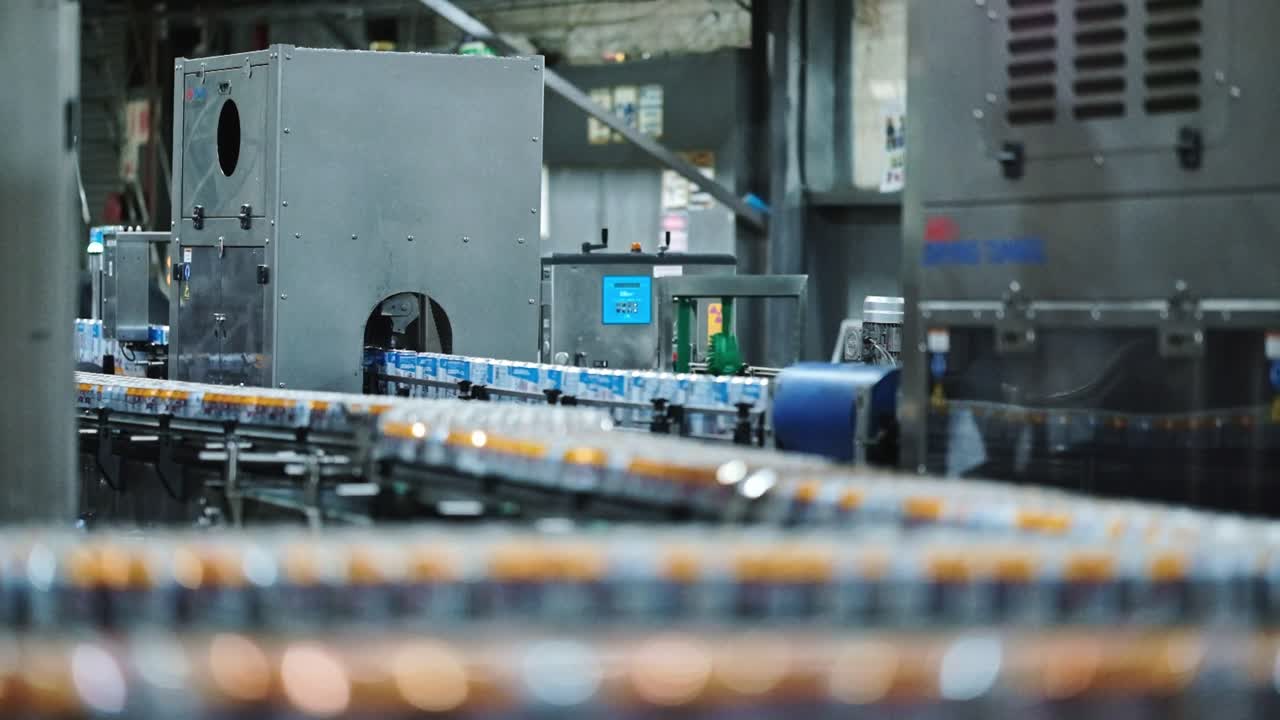Scene in a beverage canning factory
