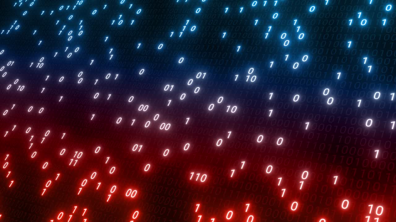 het hacken van digitale binaire code matrix 01 achtergrond lus.