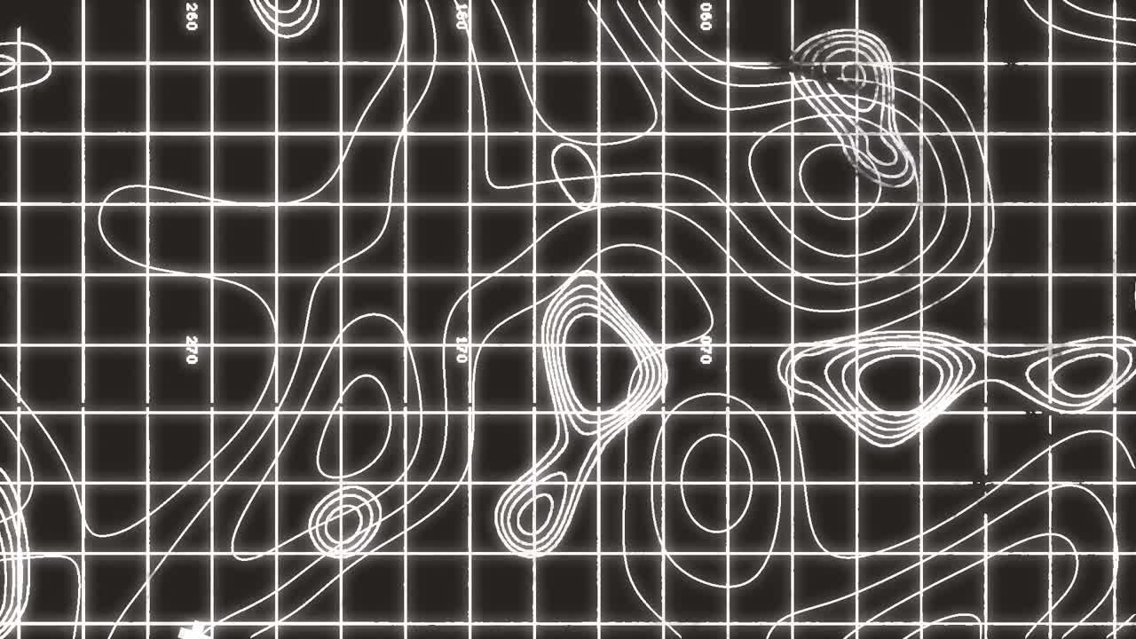 검은색 배경 위에 움직이는  ⁇ 색 선의 애니메이션