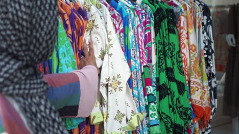 colorful women's clothing on display