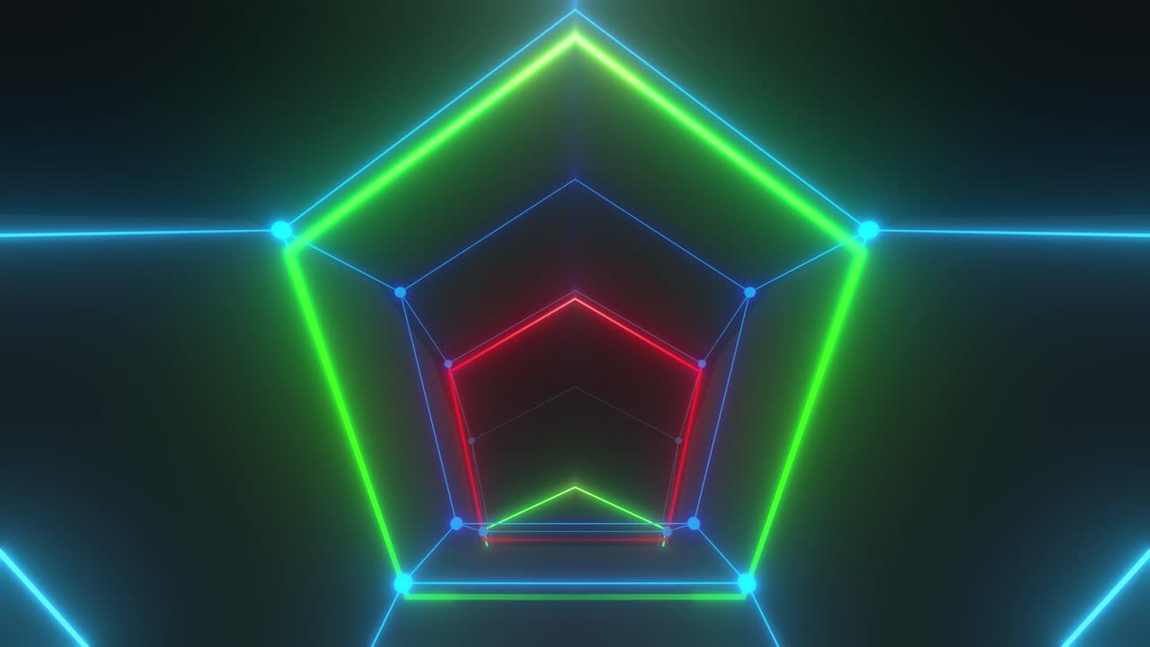 túnel geométrico de neón